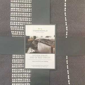 NWT Threshold Woven Stripe End Of Bed Throw